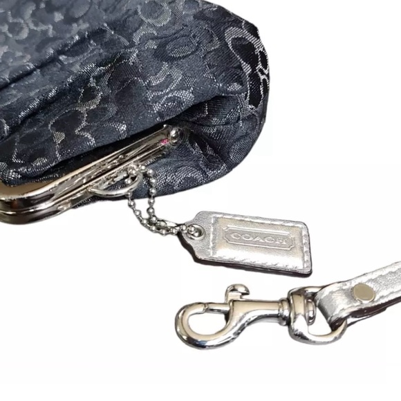 COACH Optic Mini Signature Lurex Framed Kisslock Clutch Wristlet LTD ED NWT - Picture 7 of 11